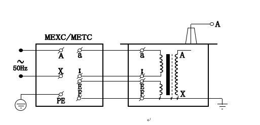 單臺(tái)MEYD(G)試驗(yàn)變壓器的工作原理圖